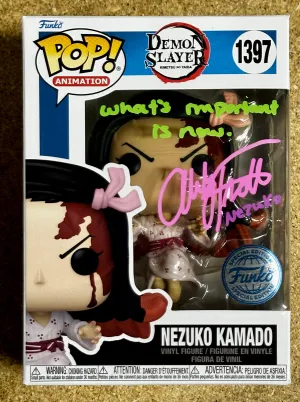 Abby Trott Signed Bloody Nezuko Funko Pop! Exclusive #1397 Demon Slayer JSA COA