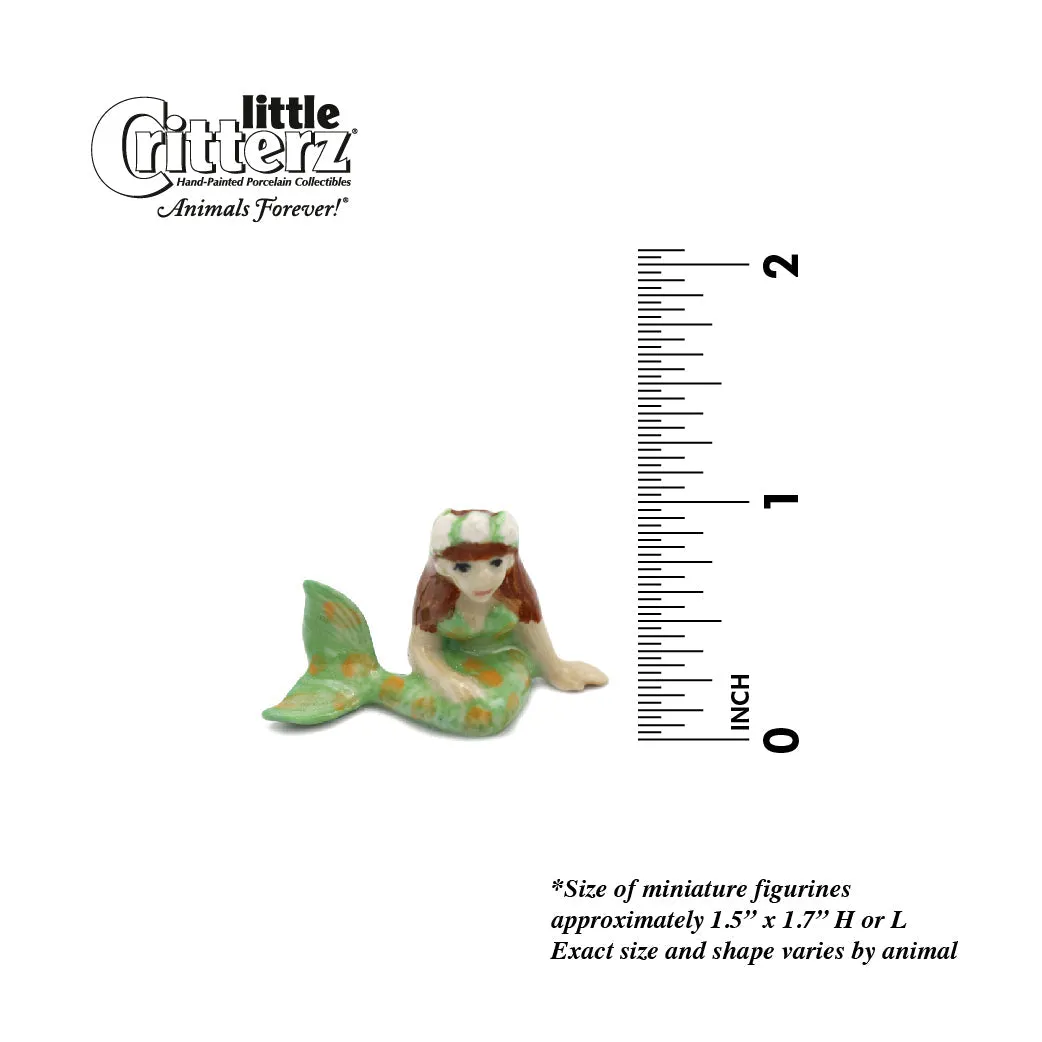 Fantasy - Mermaid Child "Emerald" - miniature porcelain figurine