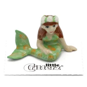 Fantasy - Mermaid Child "Emerald" - miniature porcelain figurine