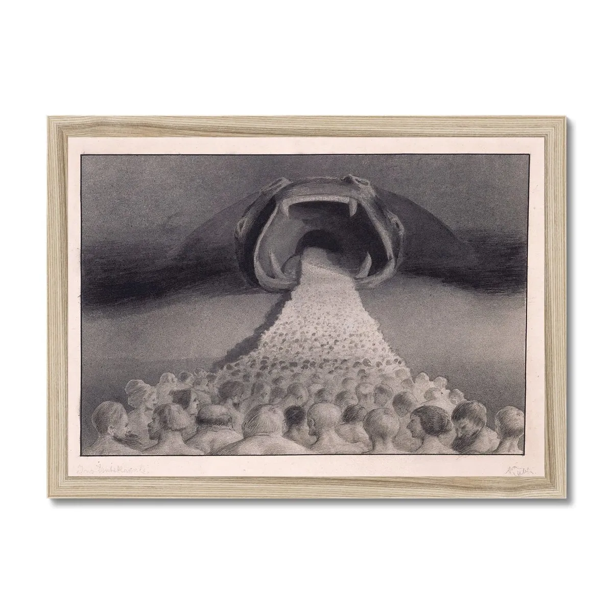 Framed Alfred Kubin - Into The Unknown Symbolist Surreal Wall Art Antique Gothic Supernatural Decor Dark Occult Framed Art Print