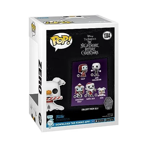 Funko Pop! Disney: the Night Before Christmas 30th - Zero With CandyCane - Disney: the Nightmare Before Christmas - Collectable Vinyl Figure - Gift Idea - Official Merchandise - Movies Fans