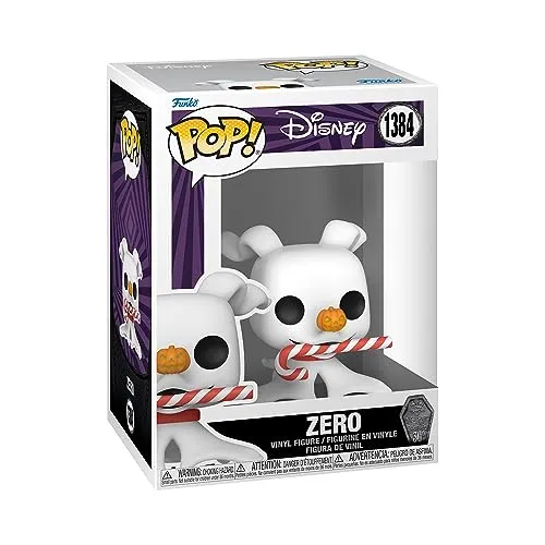 Funko Pop! Disney: the Night Before Christmas 30th - Zero With CandyCane - Disney: the Nightmare Before Christmas - Collectable Vinyl Figure - Gift Idea - Official Merchandise - Movies Fans