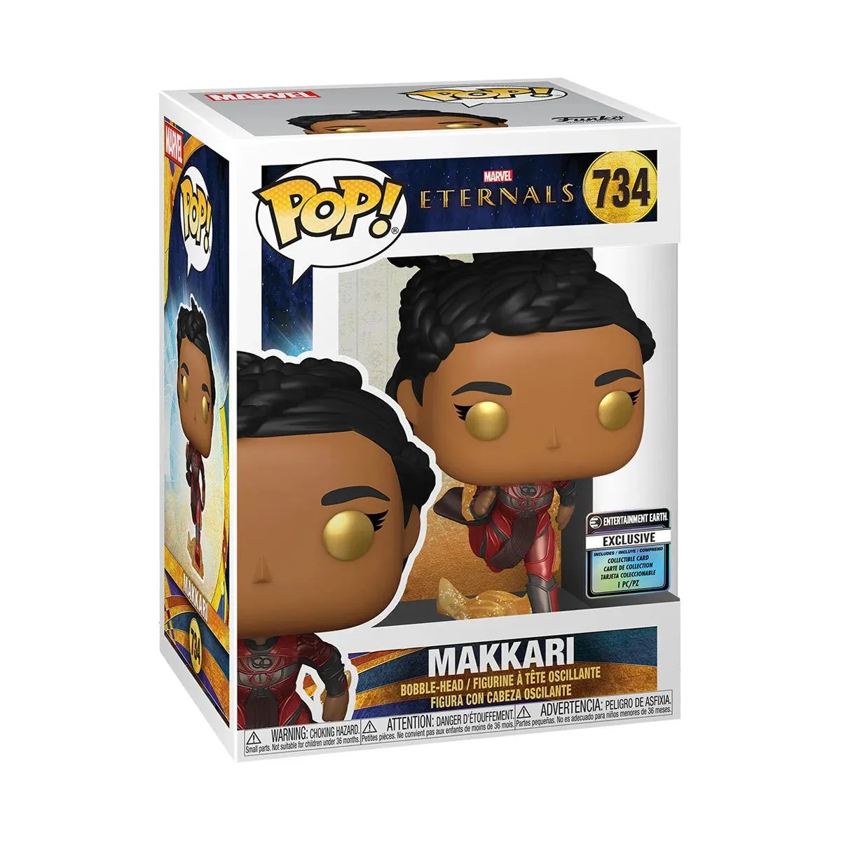 Funko Pop! Marvel #734 - The Eternals - Makkari (Entertainment Earth Exclusive) Vinyl Figure with Collectible Card