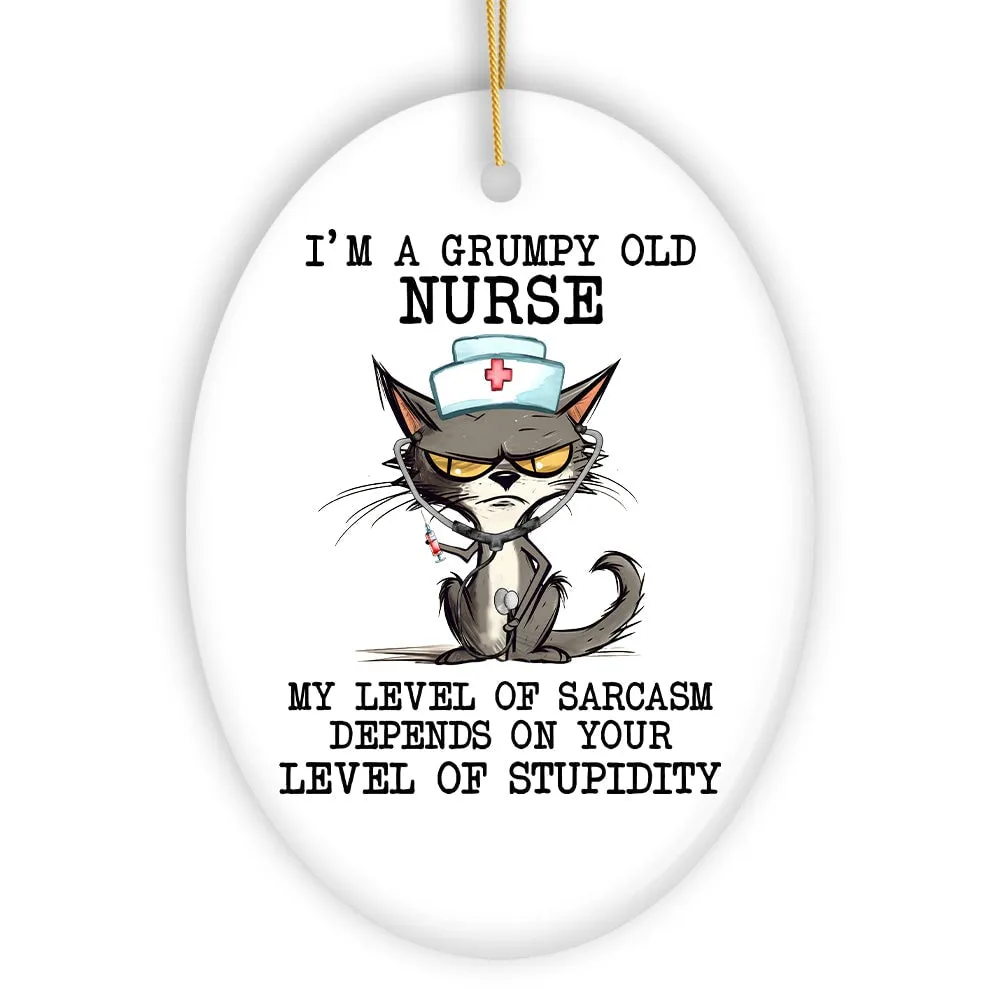 Grumpy Old Nurse Cat, Cute and Funny Christmas Gift