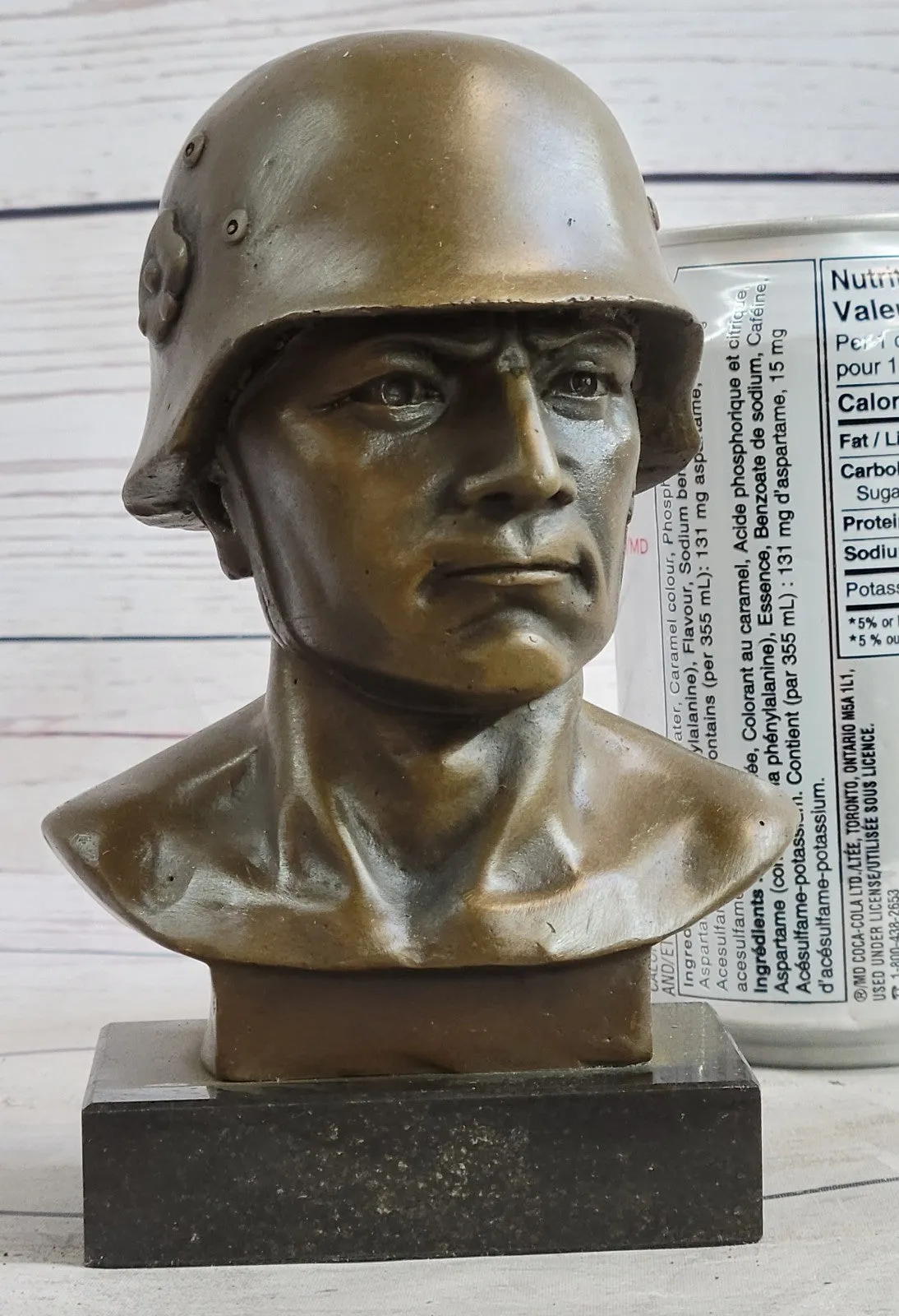 Handcrafted Original German Soldier Collector Memorabilia Bronze Sculpture Art