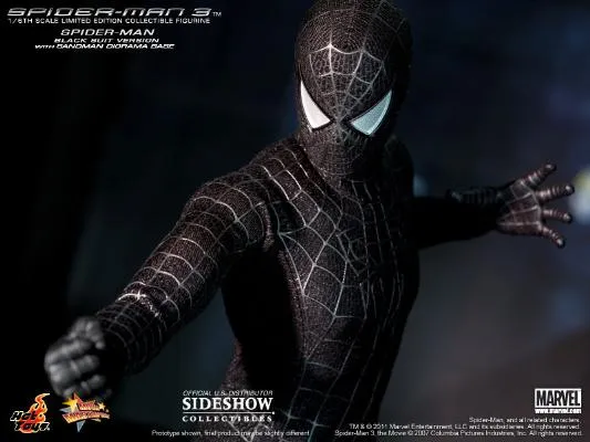 HOT TOYS - Marvel - Spider-Man 3 - Black Suit with Diorama EXCLUSIVE 1:6 Action Doll MMS165