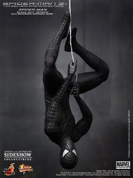 HOT TOYS - Marvel - Spider-Man 3 - Black Suit with Diorama EXCLUSIVE 1:6 Action Doll MMS165