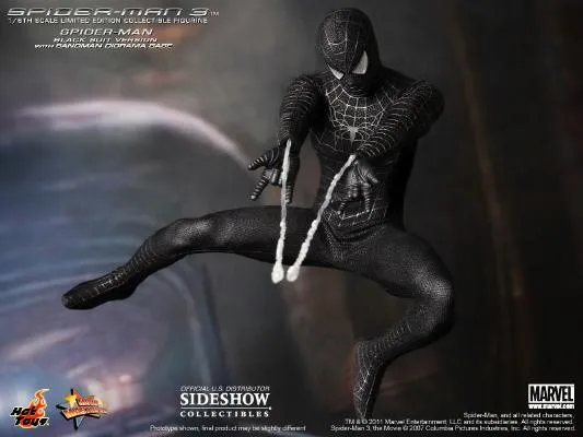 HOT TOYS - Marvel - Spider-Man 3 - Black Suit with Diorama EXCLUSIVE 1:6 Action Doll MMS165