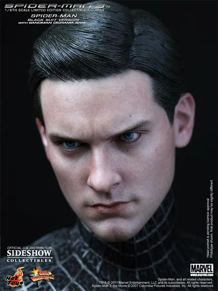 HOT TOYS - Marvel - Spider-Man 3 - Black Suit with Diorama EXCLUSIVE 1:6 Action Doll MMS165