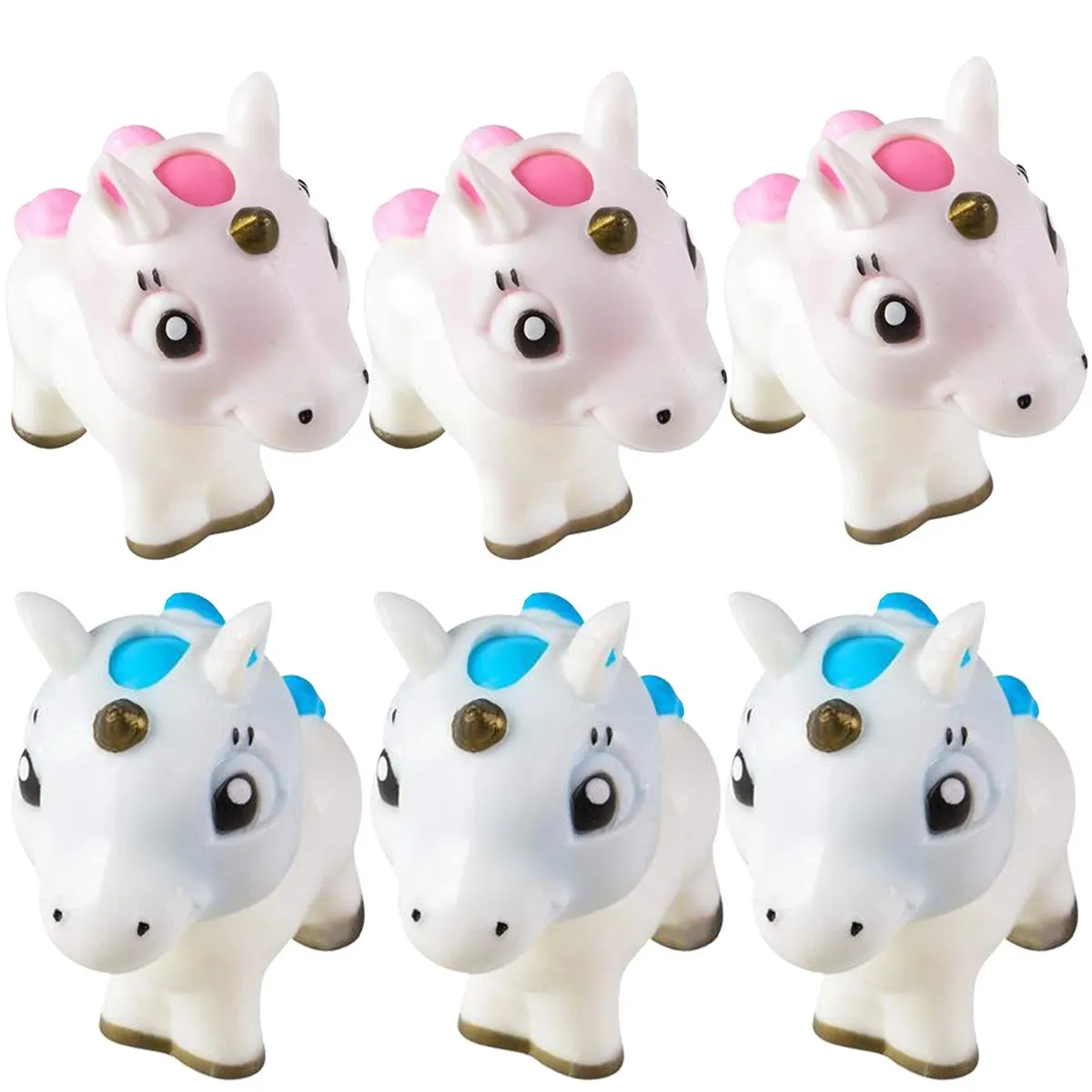 Kicko Squeeze and Ooze Slow Rising Squishy Unicorns - 6 Pack - Mythical Animal Display