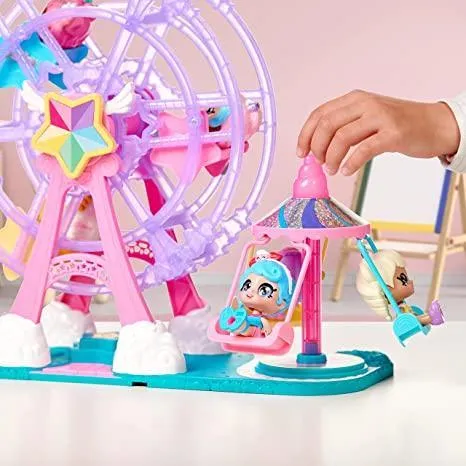 Kindi Kids Minis Collectible Ferris Wheel and Posable Bobble Head Figurine 2pc