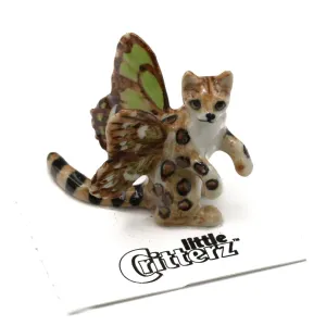 Magical Creatures - Pixie Kitty  "Spring" - miniature porcelain figurine