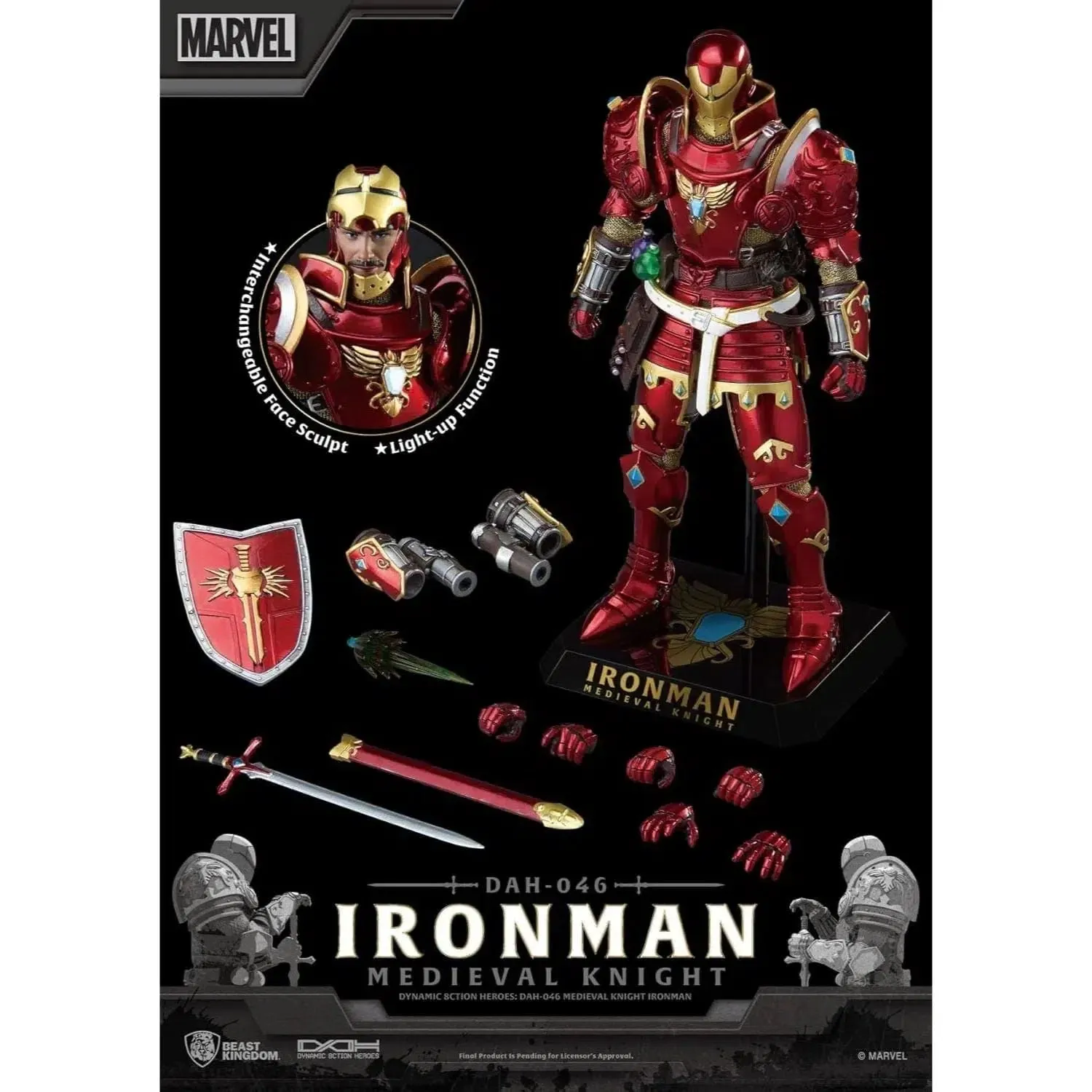 Marvel - Medieval Knight Iron Man Figure - Beast Kingdom - Dynamic 8ction Heroes Series (DAH-046)