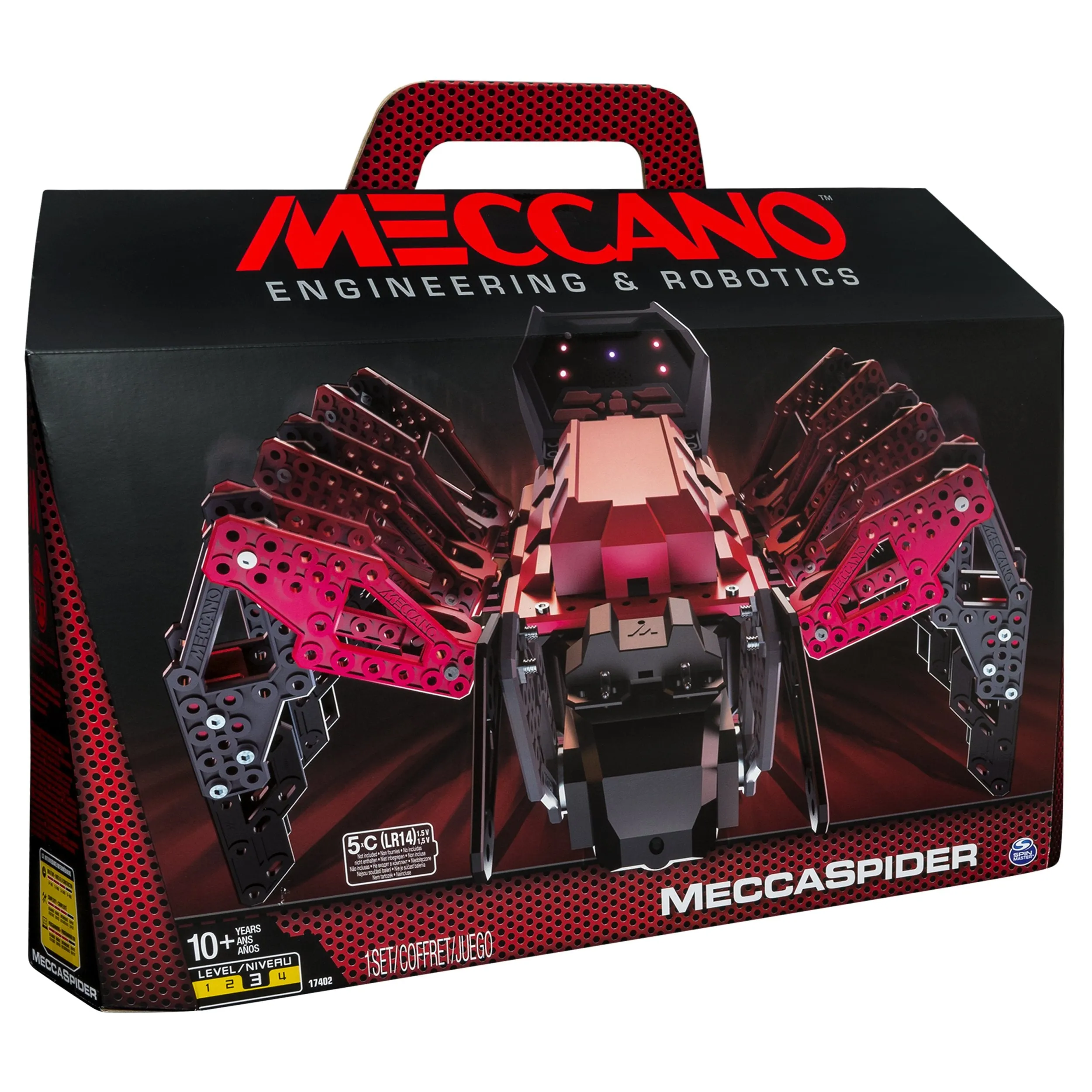 Meccano-Erector – MeccaSpider Robot Kit for Kids to Build, STEM Toy with Interactive Built-in Games and App, Infrared Remote Control