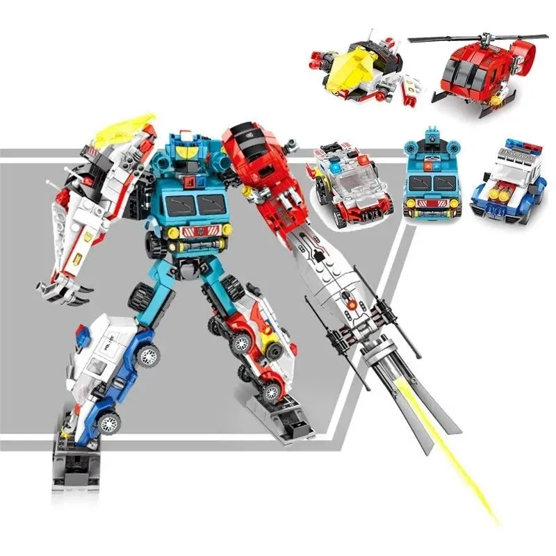 Mecha Car Transformation City Robot Warrior 732pcs