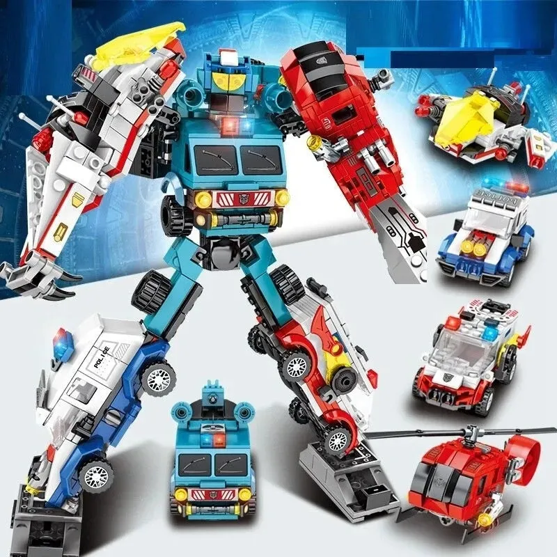 Mecha Car Transformation City Robot Warrior 732pcs