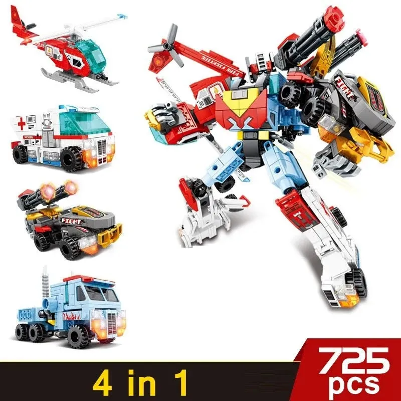 Mecha Transforming Steel Robot Warrior Bricks Toy 725pcs