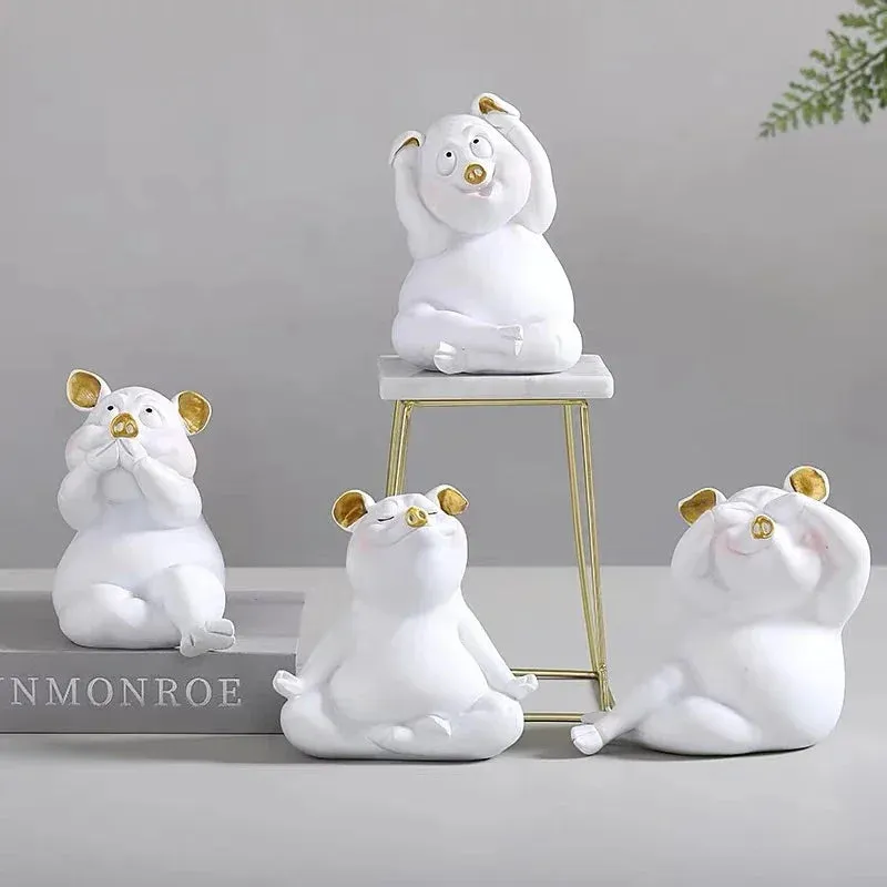 Modern and Simple Cute Pig Decoration Yoga Exercise Viking Home Decor